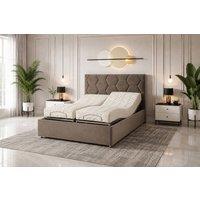 PARADISE BEDS LTD Luxury Madrid Mobility Bed With Mattress & Headboard in Beige | Size: Small Single