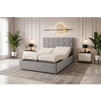 PARADISE BEDS LTD Luxury Madrid Mobility Bed With Mattress & Headboard in Silver | Size: Double