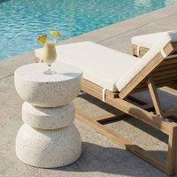 Wyld and Coco Hourglass Accent Side Table White Terrazzo Effect 37cm