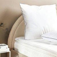 Wyld and Coco Japara Cotton Pillow 80 x 80 cm White - High Profile with Satin Piping