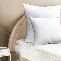 Wyld and Coco Japara Cotton Pillow 50 x 60 cm White - High Profile with Satin Piping