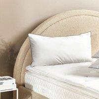 Wyld and Coco Japara Cotton Pillow 40 x 80 cm White High Profile with Satin Piping