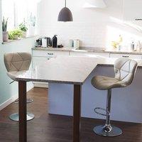 Wyld and Coco Set of 2 Beige Faux Leather Swivel Adjustable Bar Stools