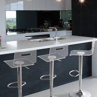 Wyld and Coco Transparent Acrylic Bar Stools Set 2 Swivel Gas Lift Adjustable in Clear