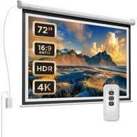 DMD Collective 72 Electric Motorised Projector Screen with Remote & Wall Mount in White
