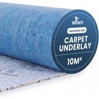 Novecrafto 11mm Carpet Underlay 10m PU Foam Roll in Blue
