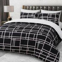 Grace Premium Microfiber Duvet Cover Set Lightweight & Breathable in Jet Black | Size: Single