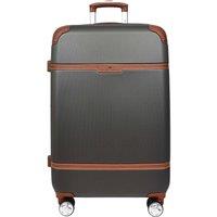 House of Leather Four Wheel Suitcase Hard Shell Luggage Expandable Sizes Deluxe Grey | Size: Medium