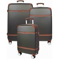 House of Leather Four Wheel Suitcase Hard Shell Luggage Expandable Sizes Deluxe Grey | Size: 1 Pack