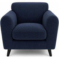 Bliss Furniture Harlow Jumbo Cord Cuddle Chair, Modern Tailored Wide Armchair in Blue | Size: 1 Pack