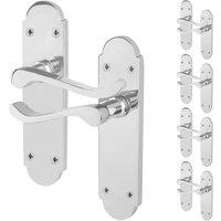 AFIT Chrome Door Handles Latch, 5 Pairs Polished Chrome Backplate Handles in Silver | Size: 150mm x 150mm