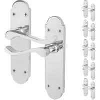 AFIT Chrome Door Handles Latch, 6 Pairs Polished Chrome Backplate Handles in Silver | Size: 150mm x 150mm