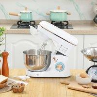 HOMCOM Electric Stand Mixer, 5L Food Mixer with Dough Hook in White