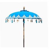 KDMD Bali Patio Parasol Turquoise Cotton Canopy 2m Handmade UK