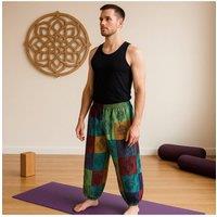 KDMD Nomad Sari Mushroom Pants Green Block Print L XL