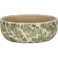 KDMD Small Green Clover Ceramic Bowl - Perfect for Plants & Decor in White