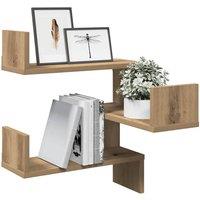 Berkfield Home Wall Corner Shelves 2 pcs Artisan Oak 40x40x49.5 cm Engineered Wood in Brown