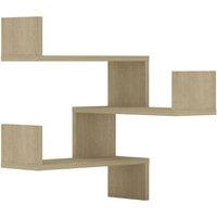 Berkfield Home Wall Corner Shelf 2 pcs Sonoma Oak 40x40x50 cm Engineered Wood in Tan | Size: 40 x 40 x 50 cm