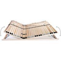 Berkfield Home Slatted Bed Base with 28 Slats 7 Zones 140x200 cm in Light Tan