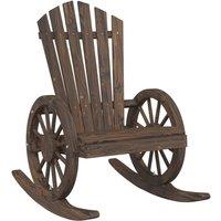 Berkfield Home Rocking Adirondack Chair Solid Wood Fir in Brown