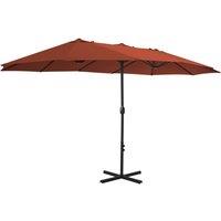 Berkfield Home Outdoor Parasol with Aluminium Pole 460x270 cm Terracotta