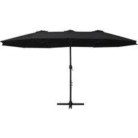 Berkfield Home Outdoor Parasol with Aluminium Pole 460x270 cm Black
