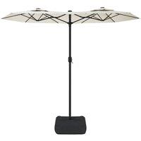 Berkfield Home Elegant Double-Head Parasol Sand White 316x240 cm in Off-White