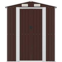 Berkfield Home Garden Shed Dark Brown 192x357x223 cm Galvanised Steel | Size: 192 x 357 x 223 cm