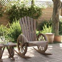 Berkfield Home Rocking Adirondack Chair Solid Wood Fir in Brown