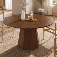 Merax 120cm Mid-Century Modern Farmhouse Pedestal Dining Table for 4 to 6 in Walnut