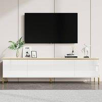 Merax Modern High Gloss 170cm TV Unit with Gold Legs & 4 Doors in White