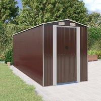Berkfield Home Garden Shed Dark Brown 192x523x223 cm Galvanised Steel | Size: 192 x 523 x 223 cm