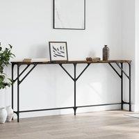 Berkfield Home Console Table Smoked Oak 180x23x75 cm Engineered Wood in Brown | Size: 180 x 23 x 75 cm