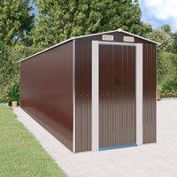 Berkfield Home Garden Shed Dark Brown 192x689x223 cm Galvanised Steel | Size: 192 x 689 x 223 cm