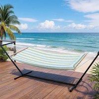 London Boutique Double Hammock w/ Stand & Pillow 2 Person Hammock Bed w/ Removable Pad