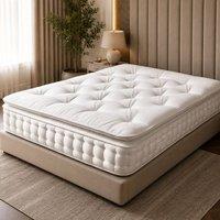 Stratus Interiors Nimbus 2000 Pocket Pillow Top Mattress - Luxury Hand Stitched in White | Size: Double