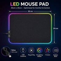 BluCore RGB light Gaming Mouse Pad in Black