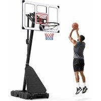 Costway Portable Basketball Hoop Outdoor Adjustable Basketball Goal System in Black