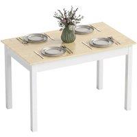 NESTLUNE Dining Table for 4 to 6 Kitchen Table with Thick Legs in White | Size: 100 cm x 15 cm