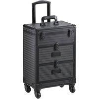 FLAVORA Full Black Wheeled Drawer Beauty Makeup Trolley | Size: 500mm