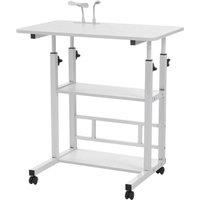 FLAVORA White Adjustable Mobile Laptop Desk | Size: 0.6m2