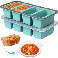 FLAVORA 2Pcs Silicone Food Freezer Moulds in Turquoise | Size: 0.6m2