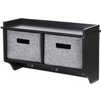 KORVIXA Black, 3 Hook 2 Basket Coat Hook Wall Mounted Unit in Black