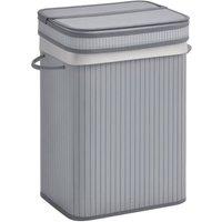 KORVIXA 52cm x 32cm x 63cm Wooden Laundry Basket in Grey | Size: 0.6m2