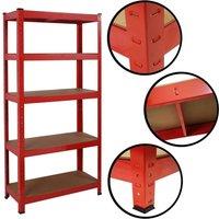 FLAVORA Red-5 Tier Racking Heavy Duty Garage Boltless Shelving in Red | Size: 500mm