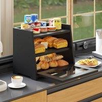 VOGREX Black Large Kitchen Countertop Bread Storage Box