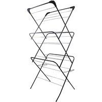 VOGREX 3 Tier Foldable Clothes Airer 15M Laundry Drying Rack Indoor Outdoor in Black