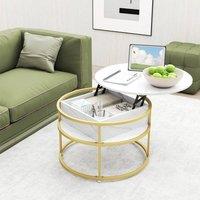 KORVIXA 80cm Round Center Table Lift Top Coffee Table | Size: 100 cm x 100 cm