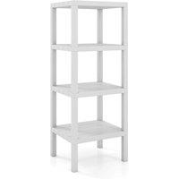 KORVIXA Freestanding Utility Rack 4-Tier Plastic Storage Shelf in White | Size: 100 cm x 100 cm