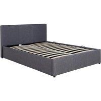 FLAVORA Sturdy Fabric Ottoman Storage Bed Frame in Grey | Size: Cot